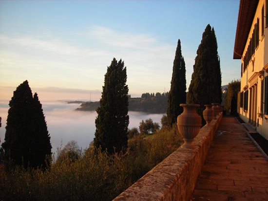 il bellissimo tramonto a Villa Le Balze